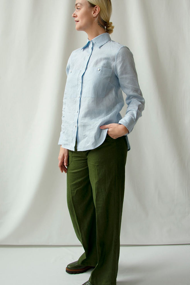 Shirt Thao Linen Light Blue Re-