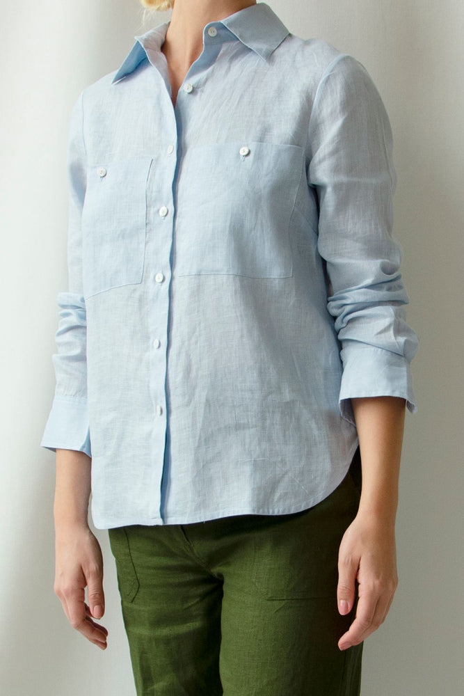 Shirt Thao Linen Light Blue Re-