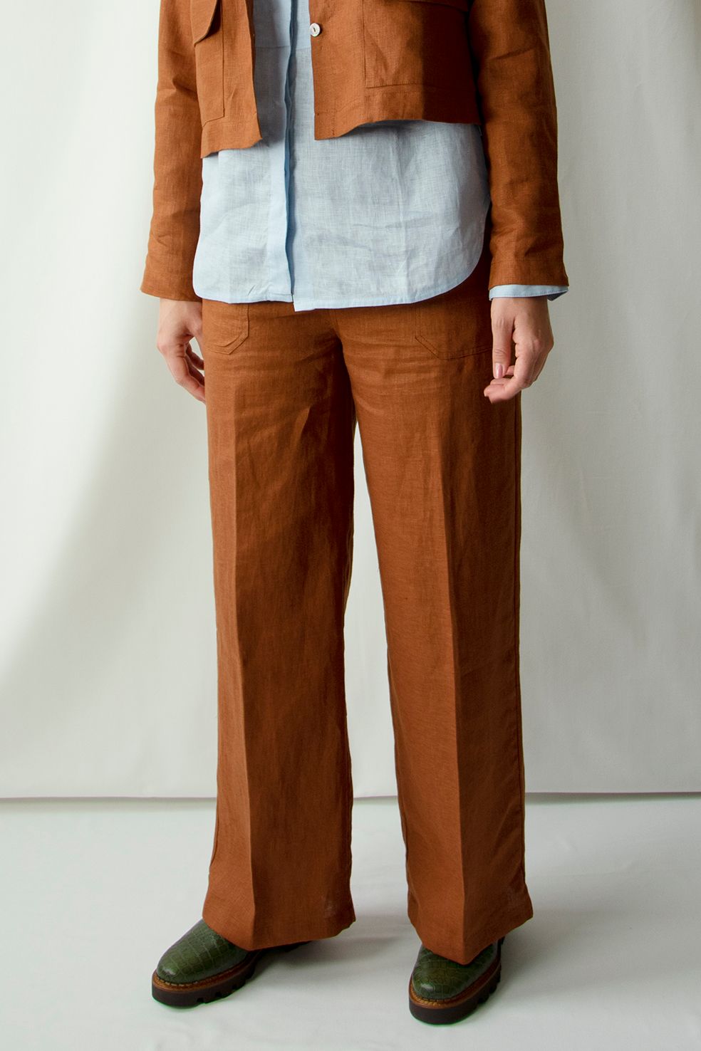 Pant Wide Thao Linen Rust Re-