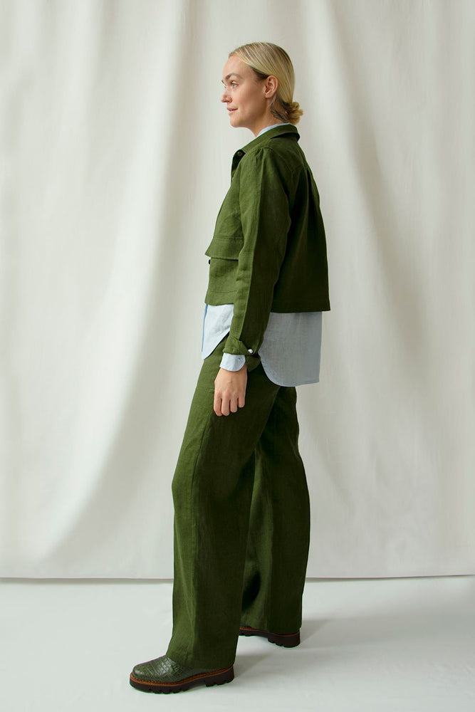 Pant Wide Thao Linen Army Re-