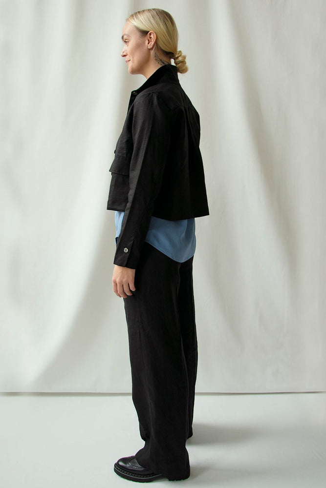 Pant Wide Thao Linen Black Re-