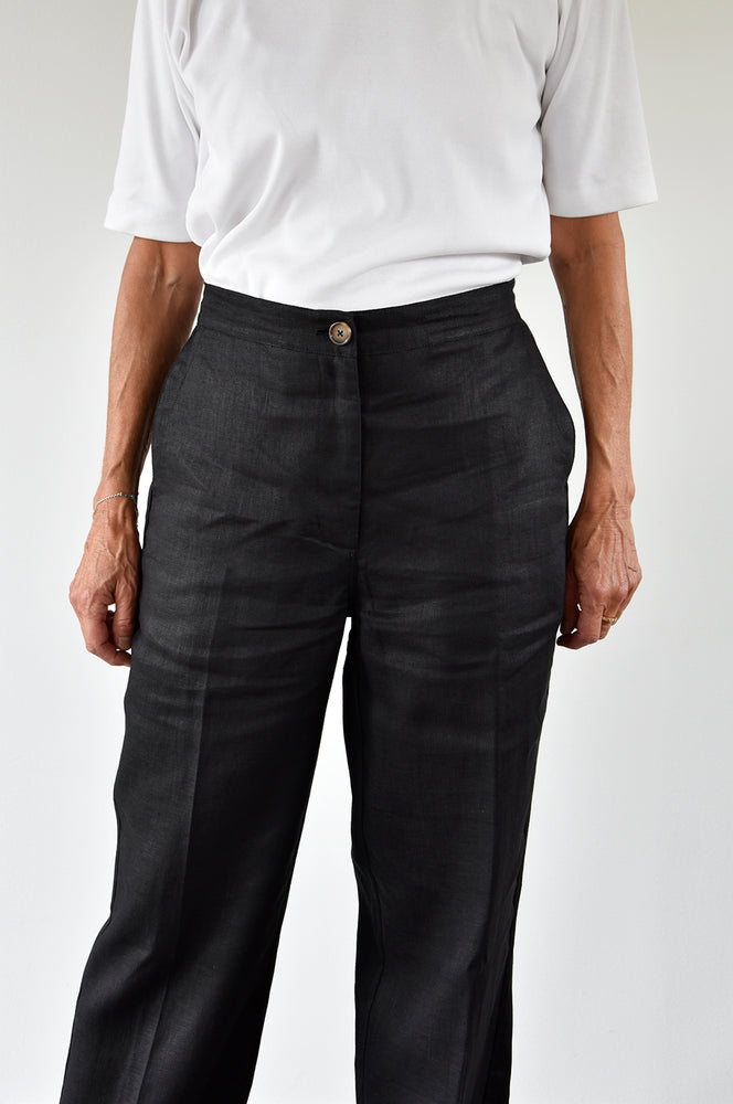 
                      
                        Pant Crop Linen Black Re-
                      
                    