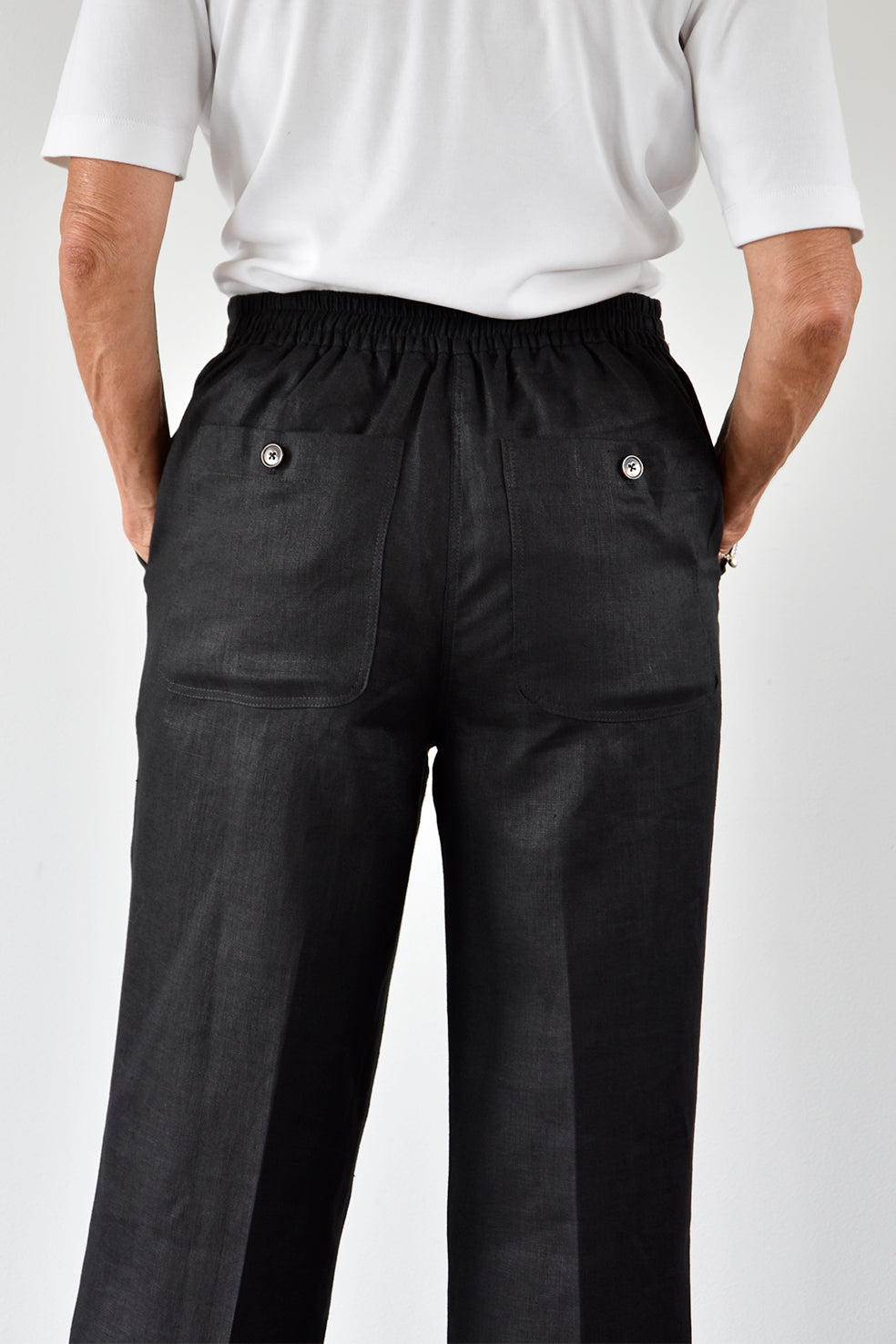 Pant Wide Thao Linen Black Re-