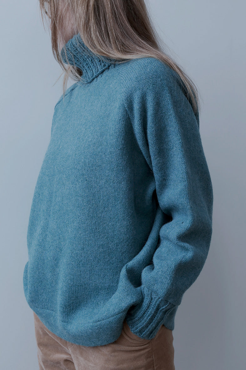 Genser Ragland Cosy Alpakka Teal