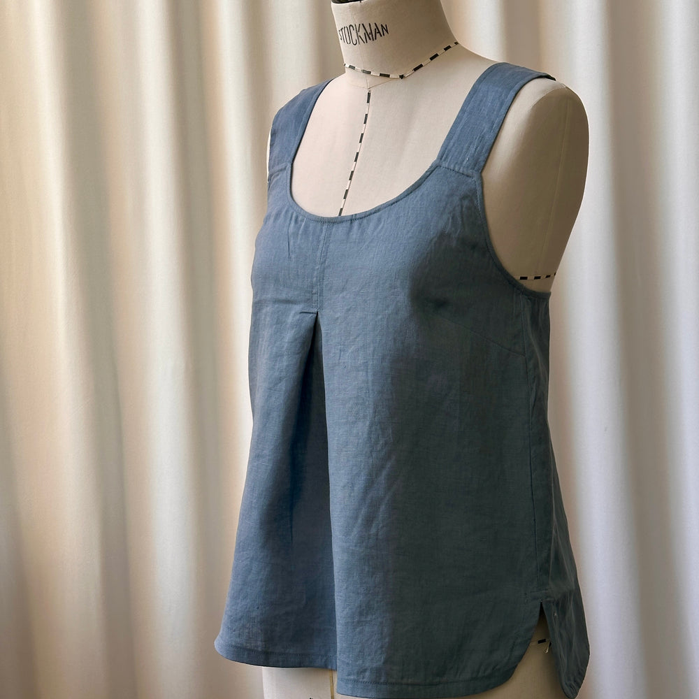 Top Sun Linen Dusty Blue Re-