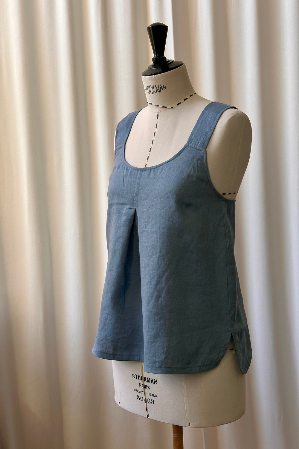 Top Sun Linen Dusty Blue Re-