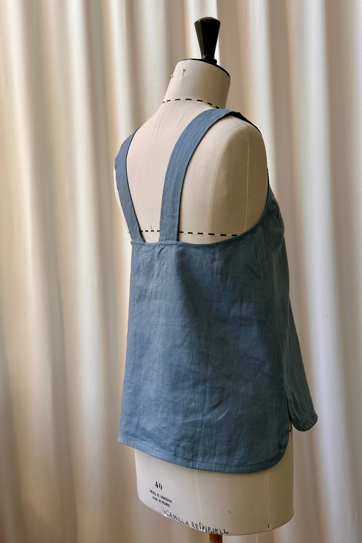 Top Sun Linen Dusty Blue Re-