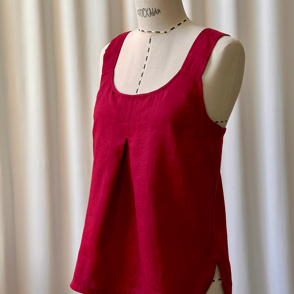 Top Sun Linen Raspberry Re-