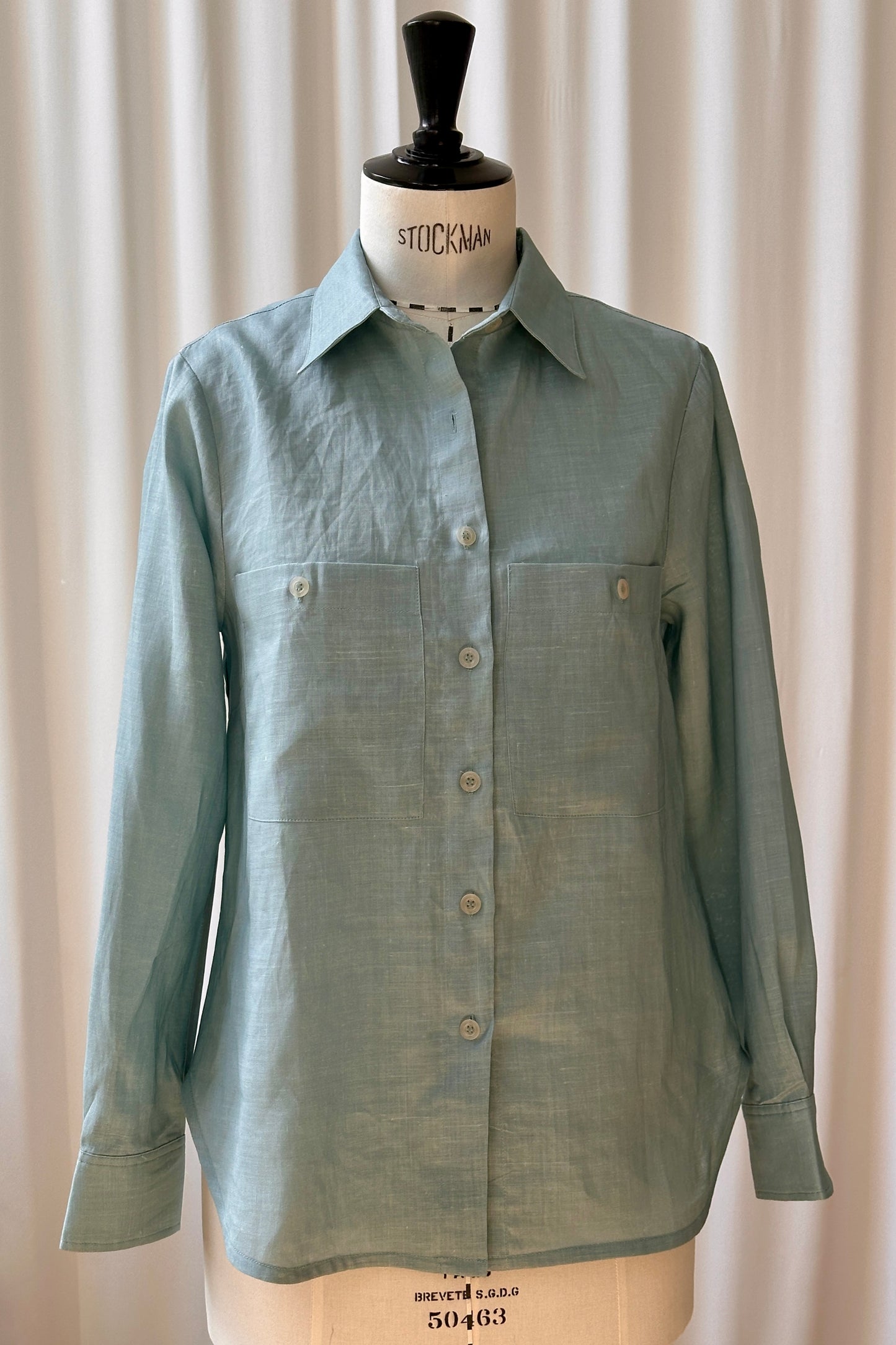 Shirt Thao Linen Dusty Aqua Re-