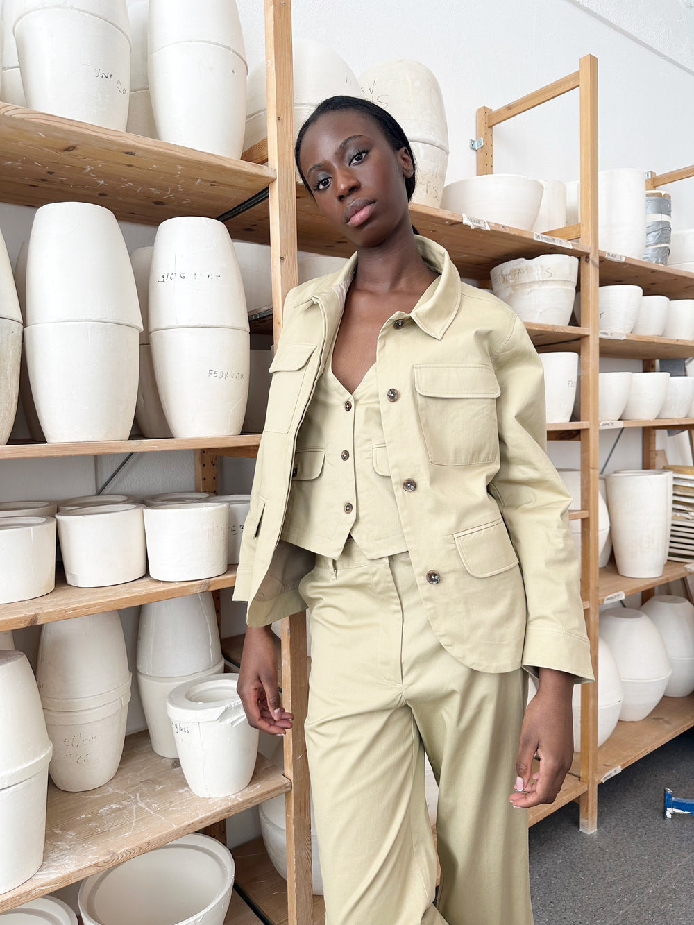 Jacket Twill Beige Re-