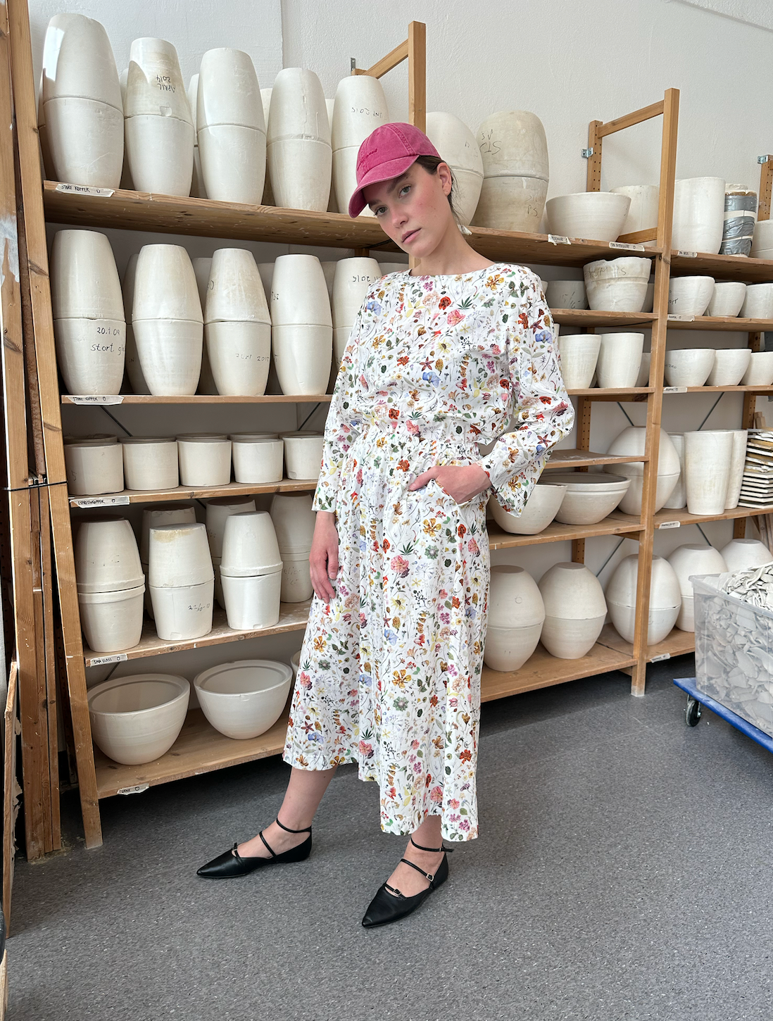 Skjørt Sommer Liberty Hvit m/Sommerblomster