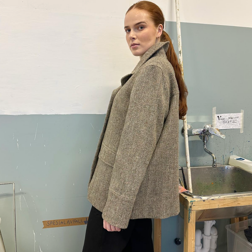 
                      
                        Jakke Los Harris Tweed Beige Fiskeben
                      
                    