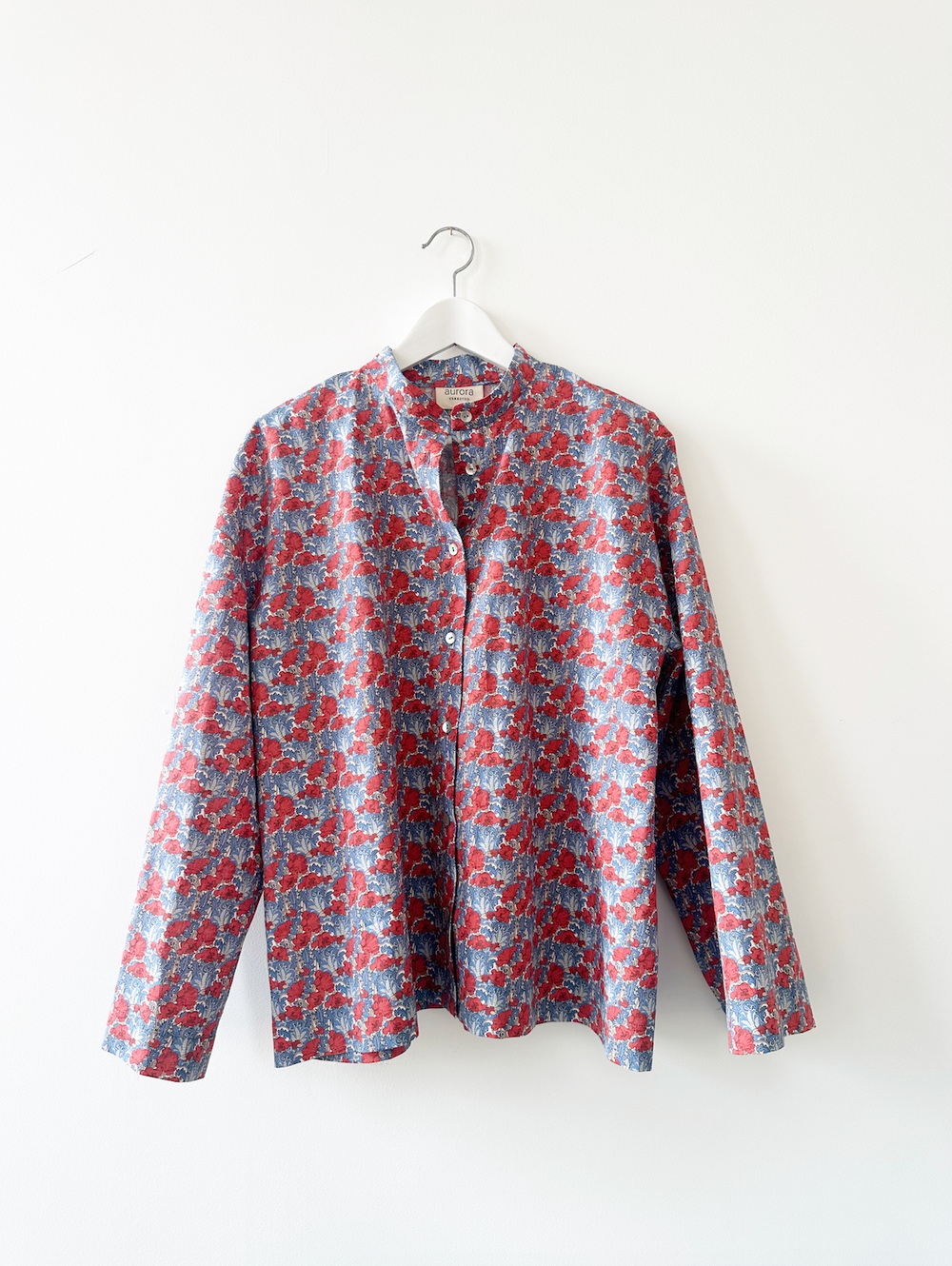 Bluse Vid Liberty Rød Blå Blomst