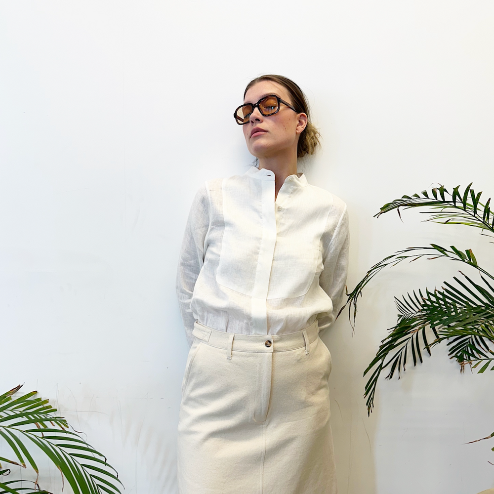 
                      
                        Shirt Front Linen White Re-
                      
                    