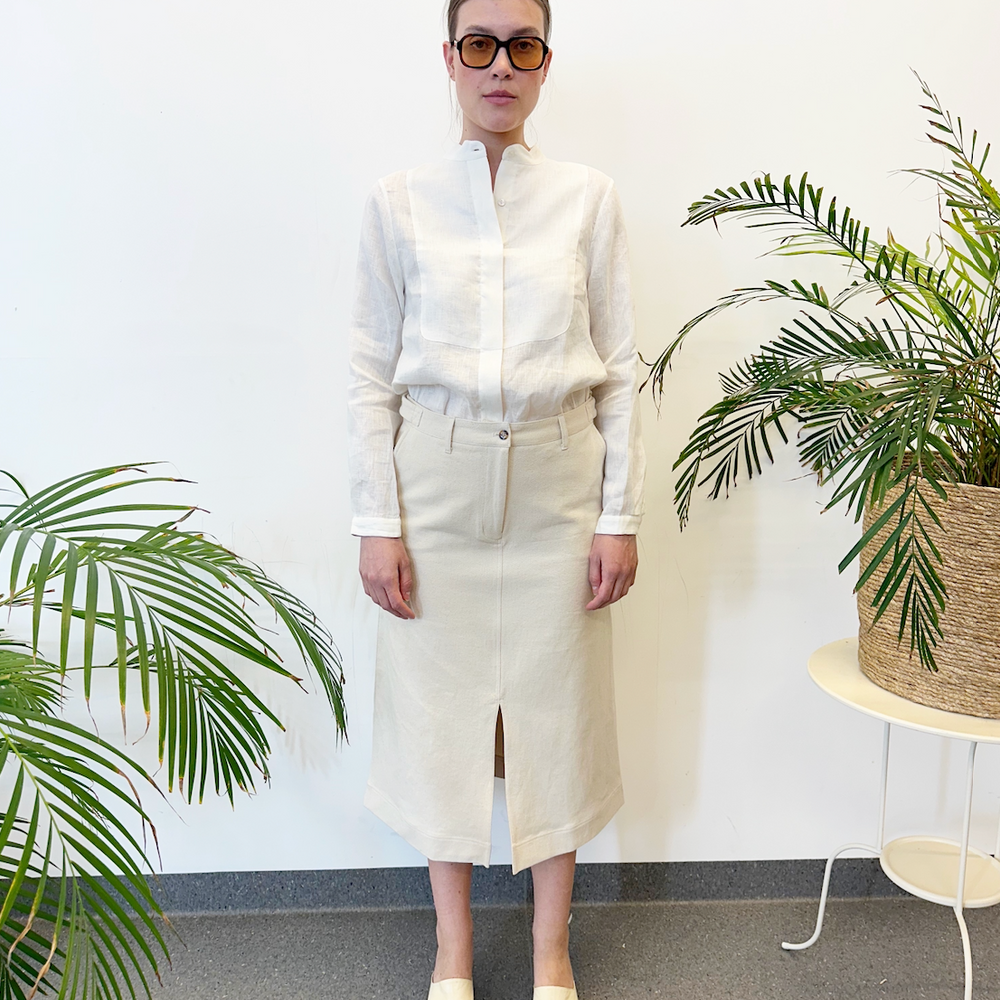 
                      
                        Shirt Front Linen White Re-
                      
                    