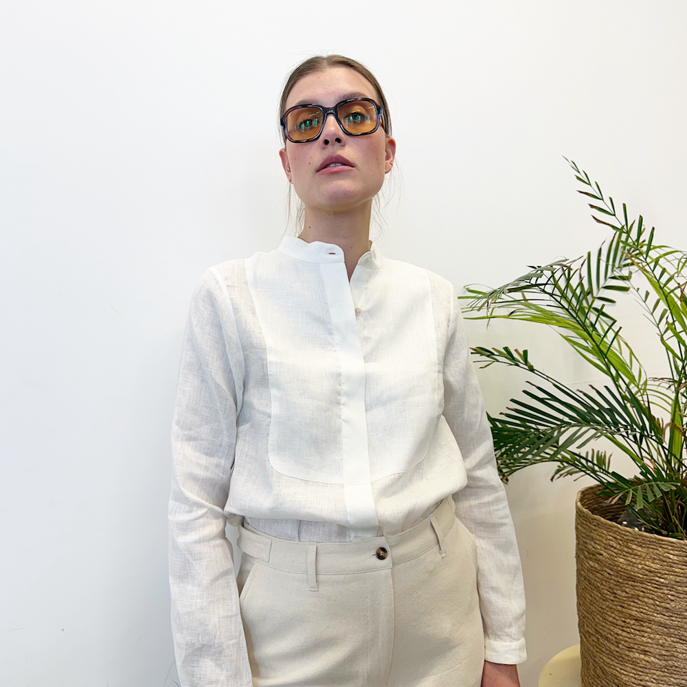 
                      
                        Shirt Front Linen White Re-
                      
                    