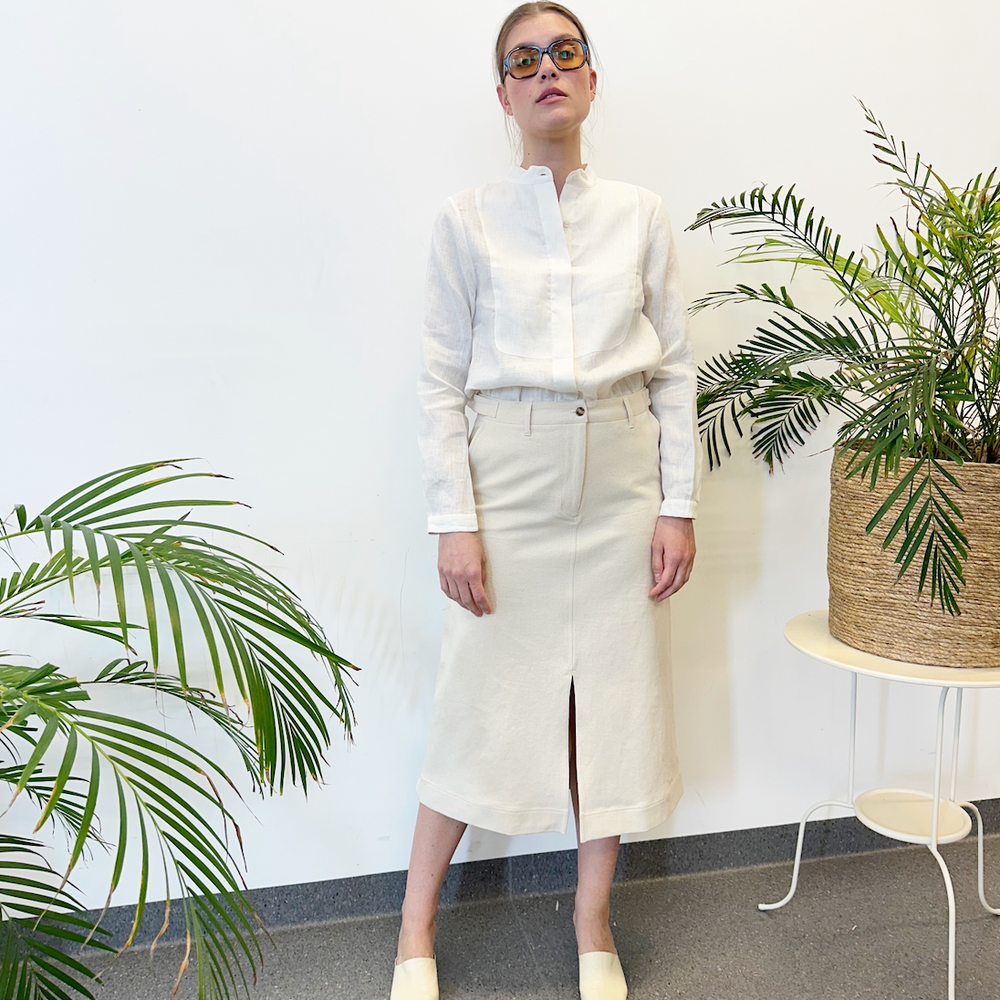 
                      
                        Shirt Front Linen White Re-
                      
                    