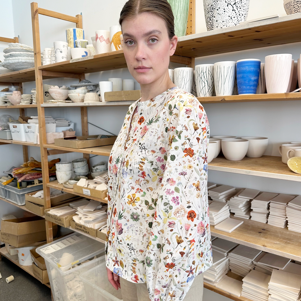 Bluse Vinter Liberty Hvit Sommerblomster