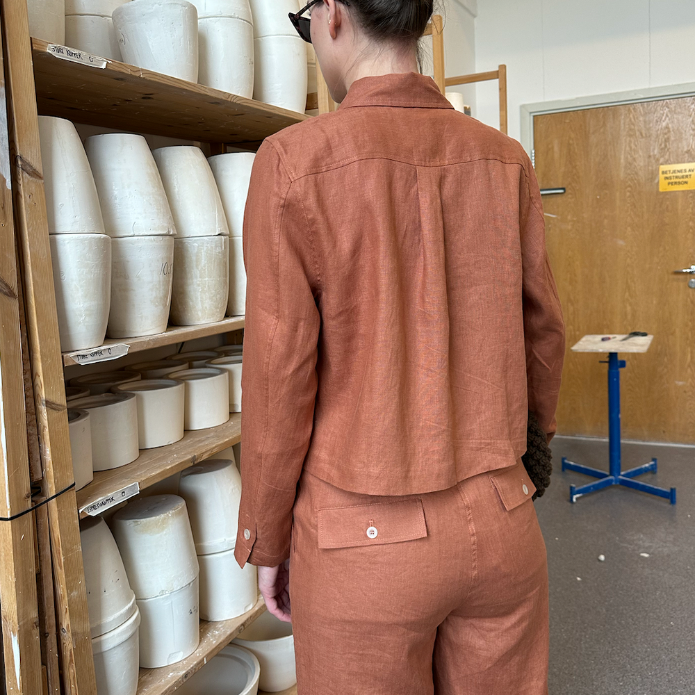 Pant Wide Thao Linen Rust Re-