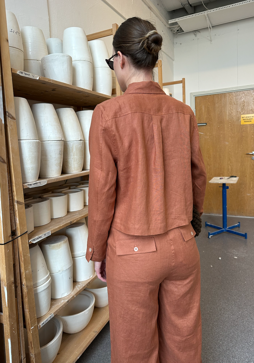 Pant Wide Thao Linen Rust Re-