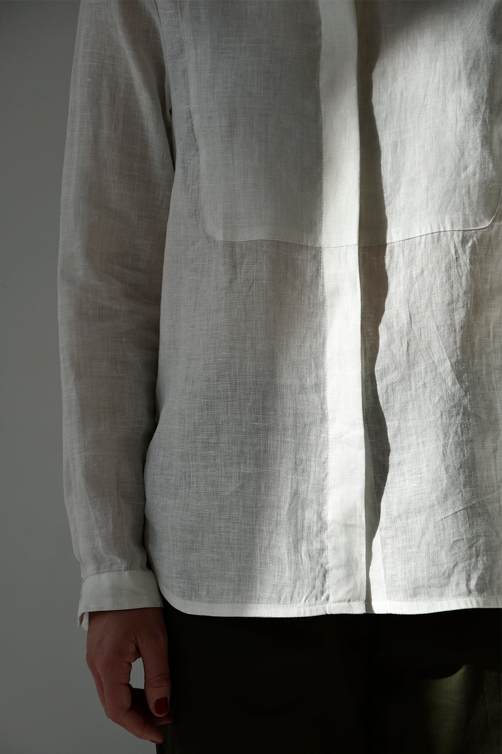 Shirt Front Linen White Re-